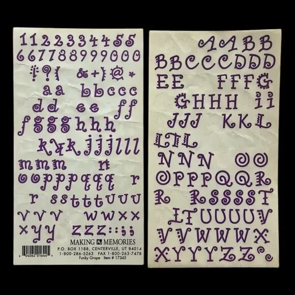 Scrapbooking Alphabet Sticker Lot 11 Incomplete Sheets Alphabitties and More - Picture 3 of 16